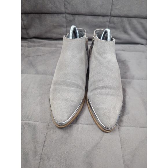 Fergie Booties Womens 8 Indigo, Talliogrey Suede Faux Snake Skin Zipper - Picture 8 of 16